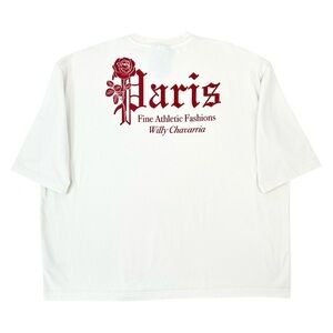 Willy Chavarria x Adidas Cream White "Paris" Oversized Graphic Print T-Shirt Tee